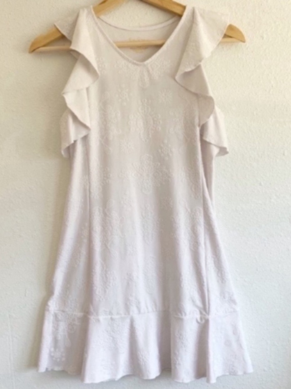 Lilly Pulitzer Girl’s Mini Rally Tennis Dress Flutter Hem White Textured XL